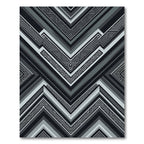 Monochromatic Angular Charcoal Geometric Chevron Rug