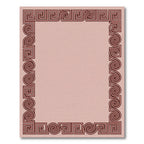 Brown Greek Key Scrolls Border Rug