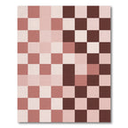Dusty Rose Checkerboard Squares Rug