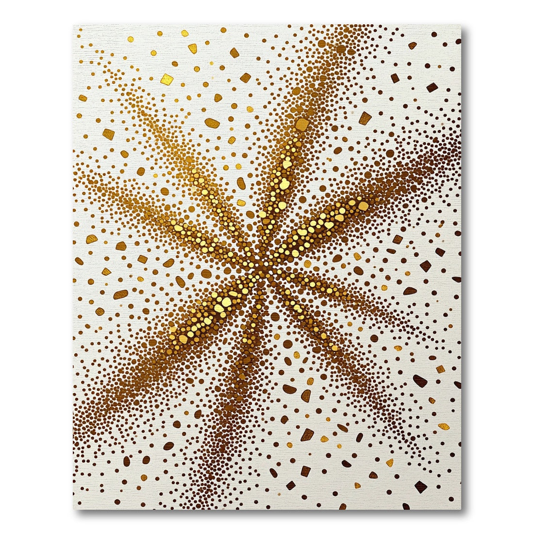 Radiant Gold Bursting Speckle Composition Rug