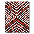 Modern Burnt Orange Geometric Chevron Abstract Rug