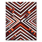 Modern Burnt Orange Geometric Chevron Abstract Rug