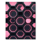 Neon Pink Geometric Hexagonal Grid Rug