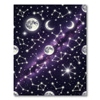 Celestial Moon and Starry Night Sky Rug