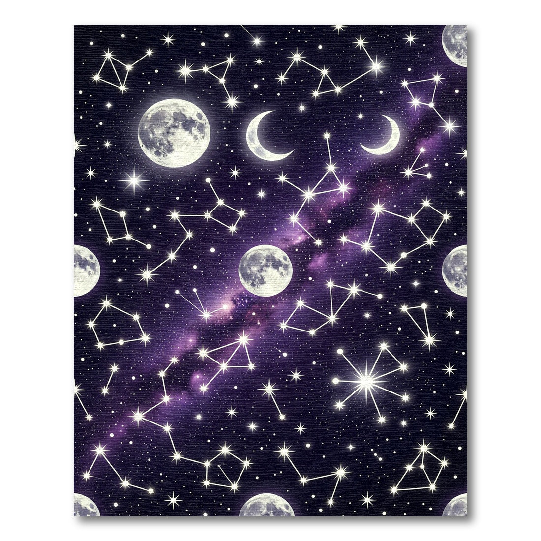 Celestial Moon and Starry Night Sky Rug