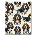 Charming Basset Hound Puppy Illustration Rug
