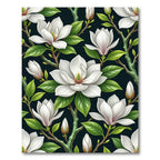 Lush White Magnolia Floral Branches Rug