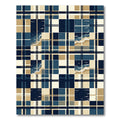 Coastal Navy Blue Plaid Ocean Shore Rug
