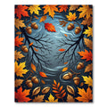 Golden Autumn Leaves and Acorn Forest Rug