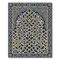 Golden Navy Ornate Islamic Geometric Art Rug