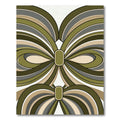 Mid Century Modern Olive Abstract Wave Rug