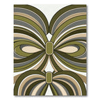Mid Century Modern Olive Abstract Wave Rug