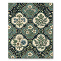 Botanical Sage Green Gilded Quatrefoil Rug
