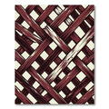 Dark Crimson Woven Lattice Grid Rug
