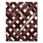Dark Crimson Woven Lattice Grid Rug