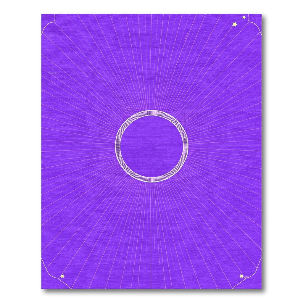 Radiant Purple Sunburst Circle Stars Rug