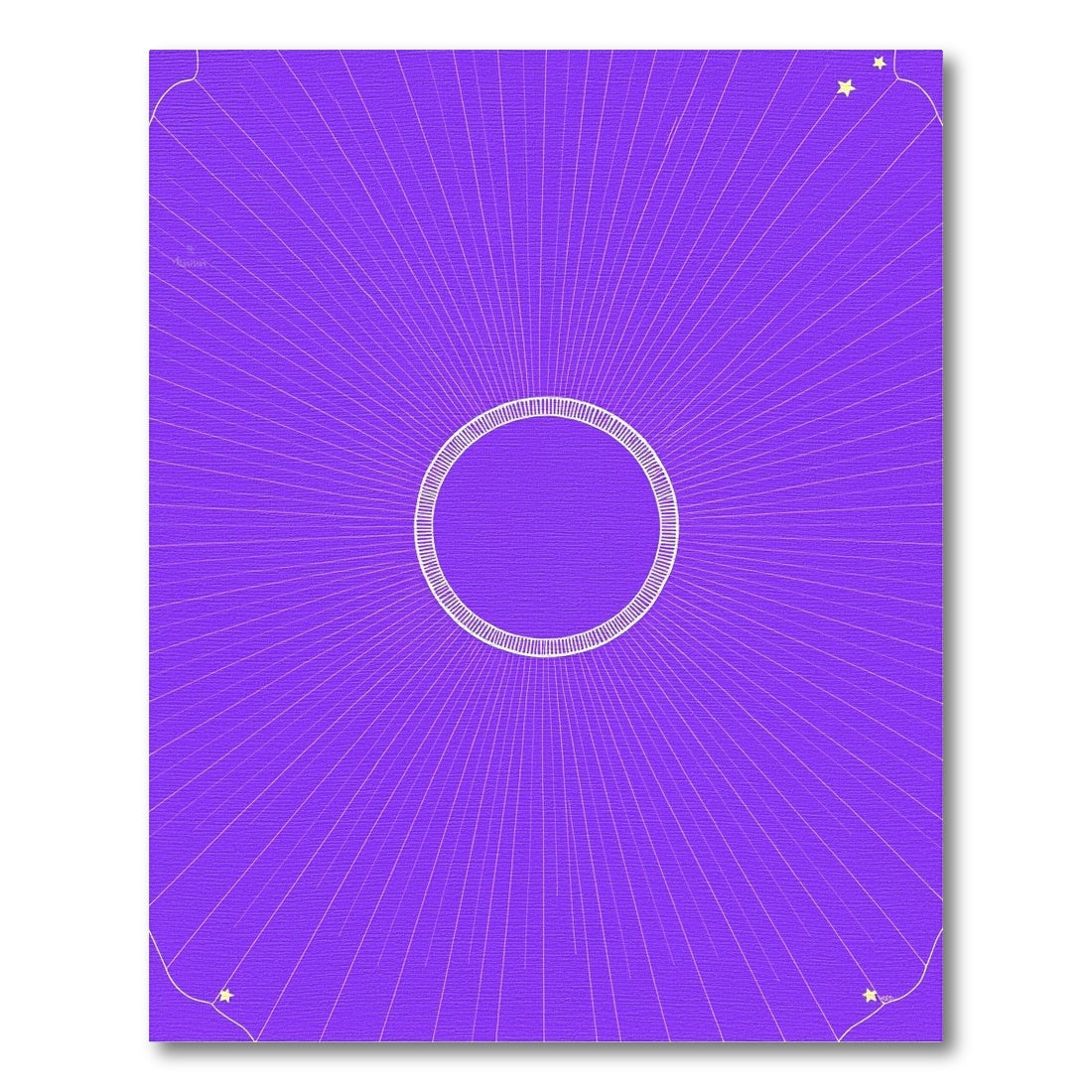 Radiant Purple Sunburst Circle Stars Rug