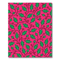 Vibrant Green Leafy Vine Red Flowers Rug