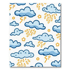 Blue Sky Clouds With Yellow Rain Rug