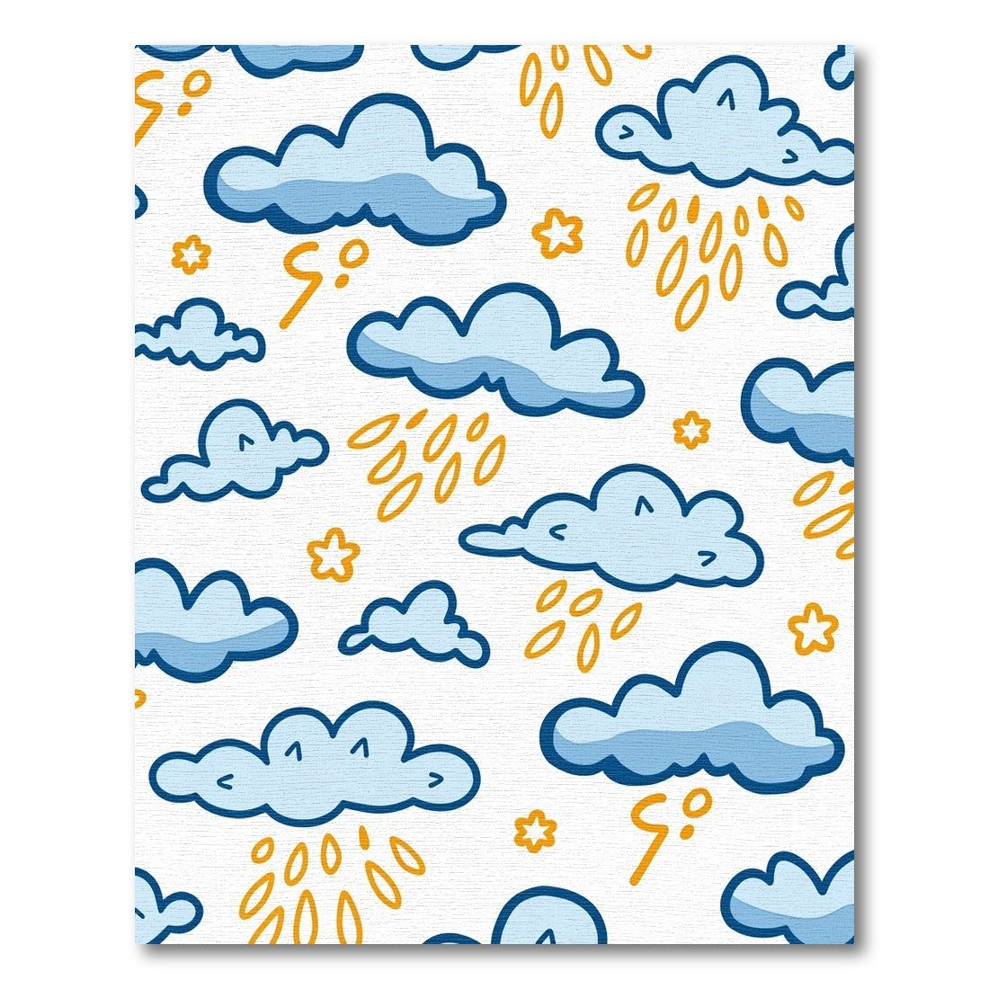 Blue Sky Clouds With Yellow Rain Rug