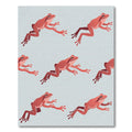Playful Terracotta Frog Leap Illustration Rug