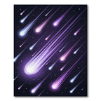 Vibrant Purple Falling Meteor Shower Rug