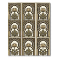 Golden Lotus Floral Arch Wall Art Rug