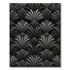 Art Deco Gray Fanburst Pattern Rug