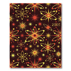 Atomic Stars Red Yellow Orbit Rug