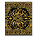 Golden Sunburst Geometric Ethnic Art Rug