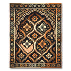 Elegant Amber Floral Intertwined Archway Rug
