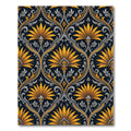 Golden Lotus Damask with Silver Foliage Rug