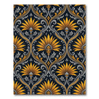 Golden Lotus Damask with Silver Foliage Rug
