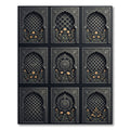 Ethereal Charcoal Floral Arched Lattice Rug