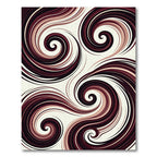 Earthy Brown Swirling Abstract Wave Rug