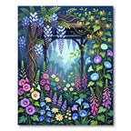 Midnight Wisteria and Morning Glory Garden Rug