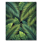 Verdant Rainforest Leaf Mosaic Art Rug