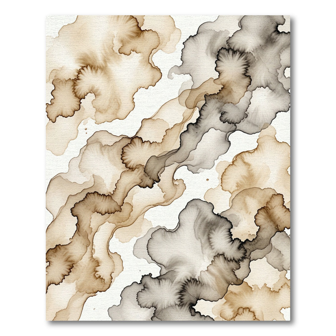 Earthy Marbled Swirl Abstract Shape Rug