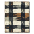 Rustic Black and Brown Plaid Rug