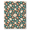 Retro Teal Tech Circuit Abstract Art Rug