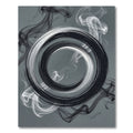 Black White Smoke Swirl Circle Rug