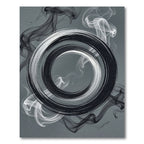 Black White Smoke Swirl Circle Rug