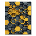 Yellow Gray Geometric Honeycomb Rug