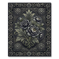 Ornate Charcoal Floral Bouquet Rug