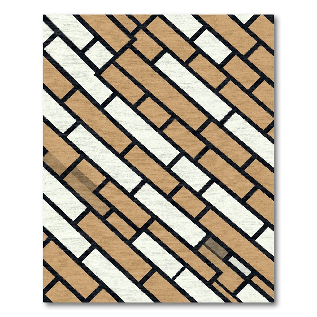 Modern Beige White Geometric Arrangement Rug