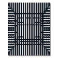Black White Vertical Stripe Illusion Rug