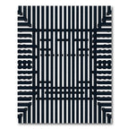Black White Vertical Stripe Illusion Rug