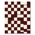 Maroon Cream Illusionary Checkered Rug