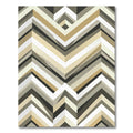 Neutral Chevron Geometric Layered Stripe Rug