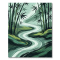 Serene Verdant Bamboo Winding River Rug